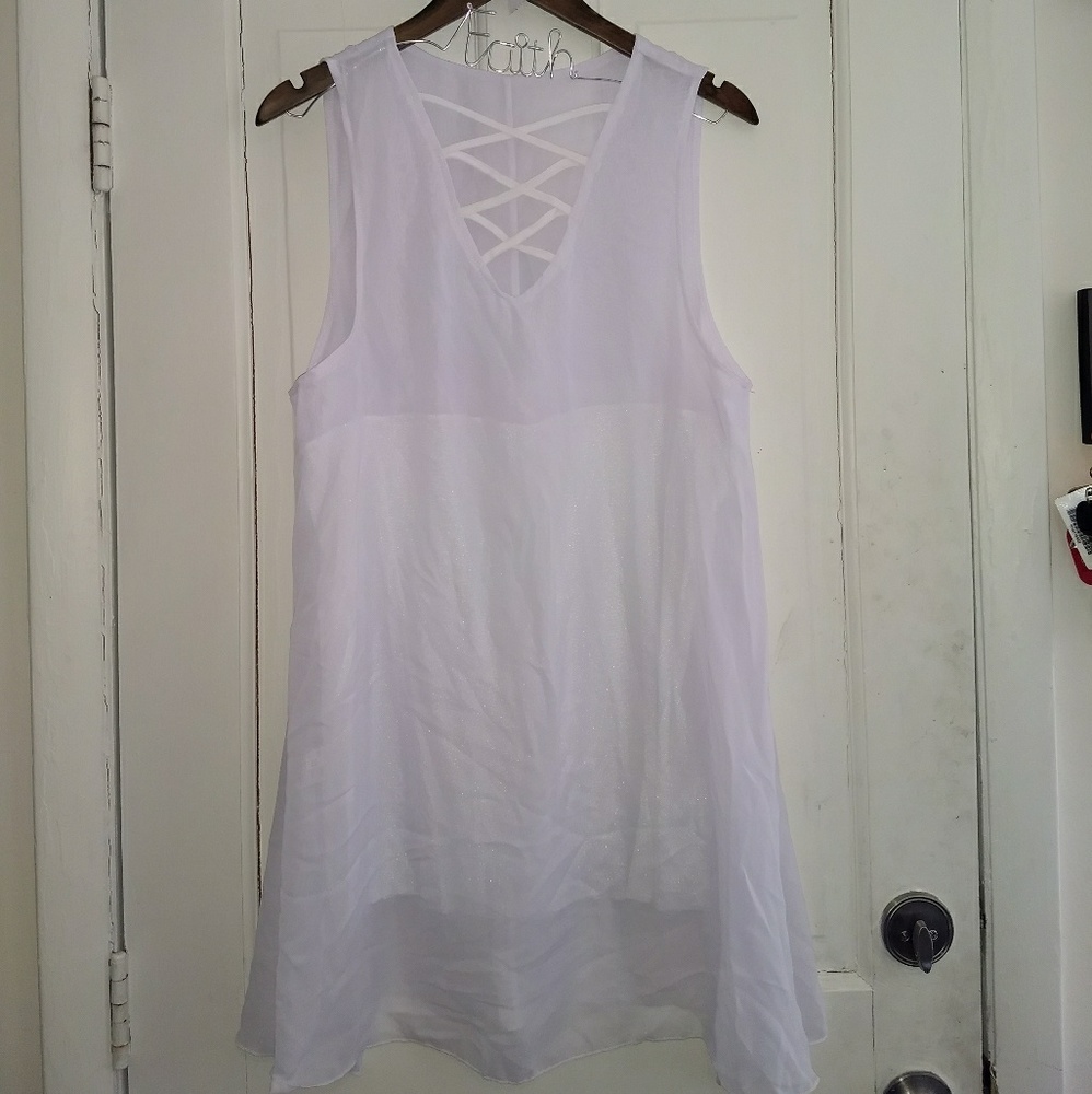 Chiffon white crisscross dress